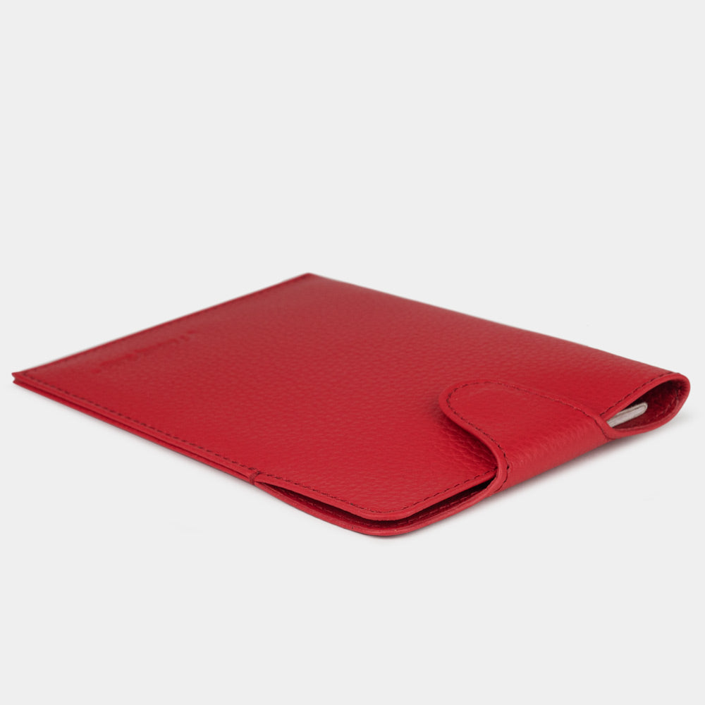 Leather Passport Holder London Red
