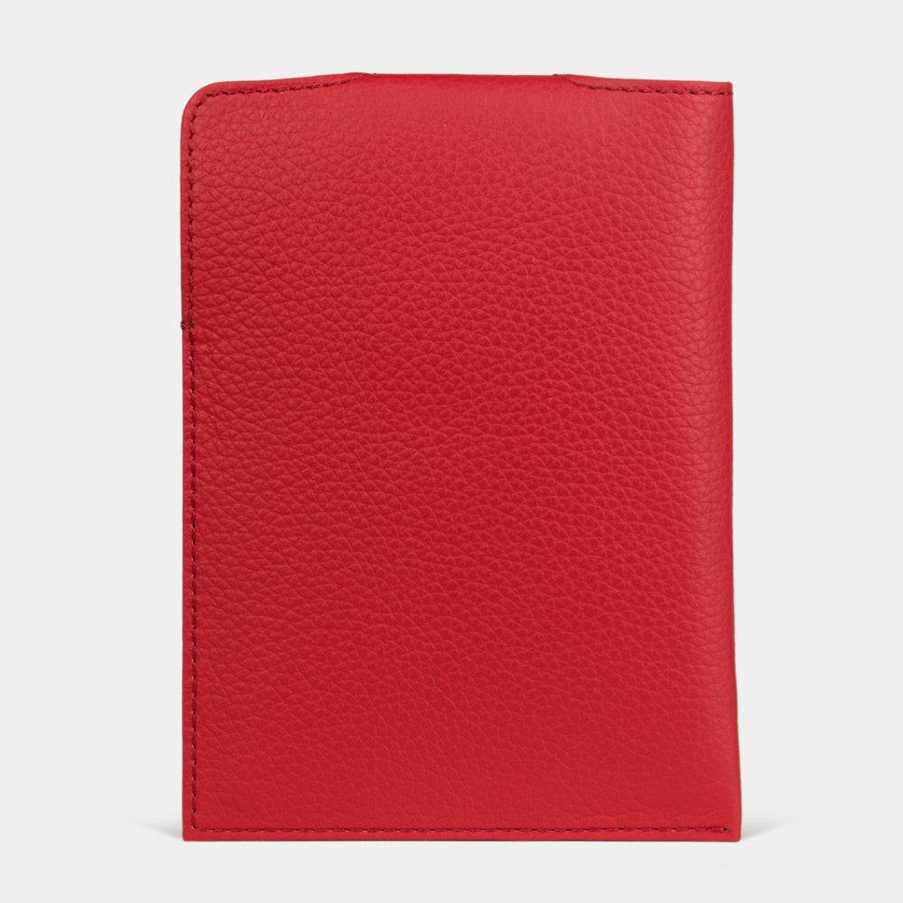 Leather Passport Holder London Red