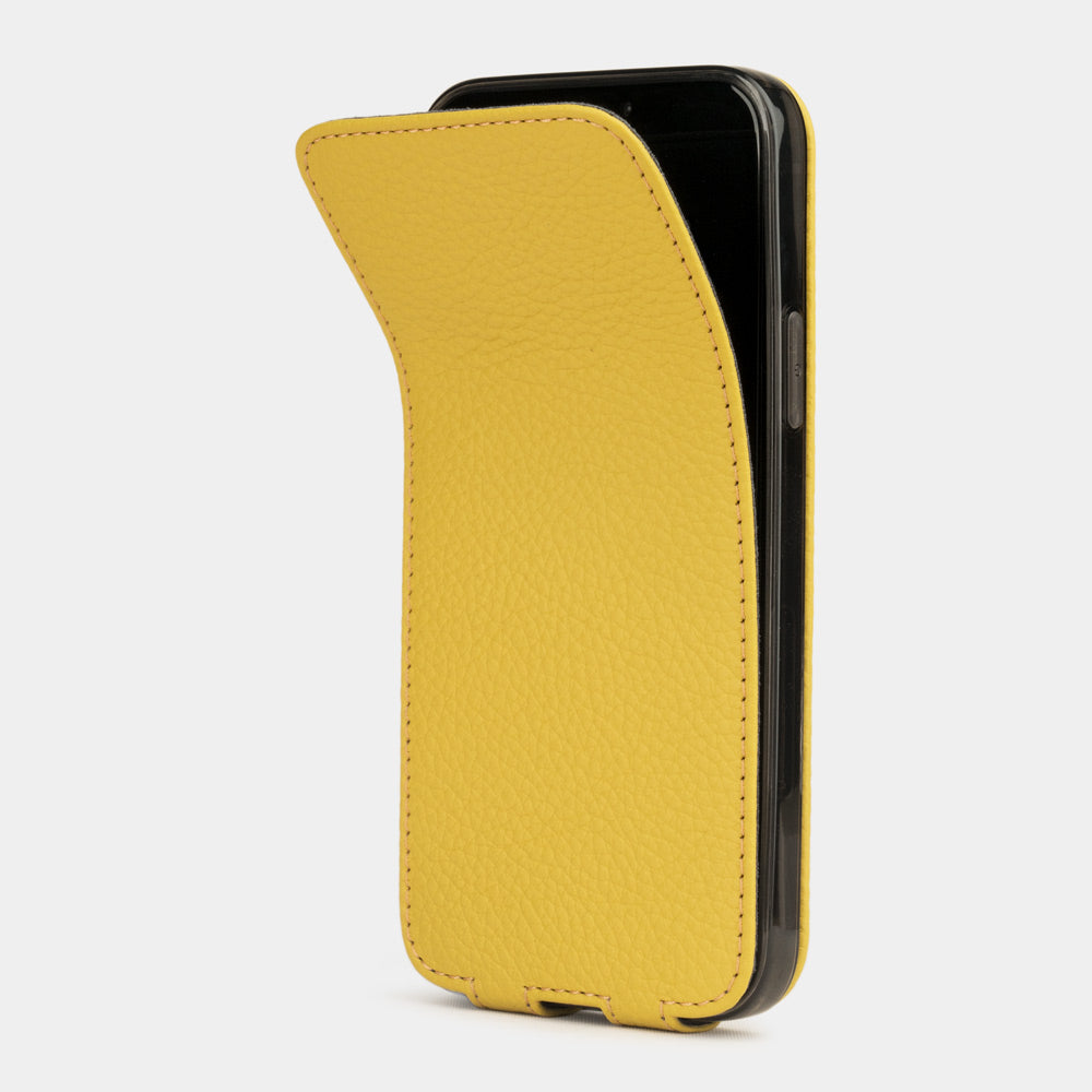 Premium Leather Case iPhone 13 mini Yellow | Marcel Robert - 8