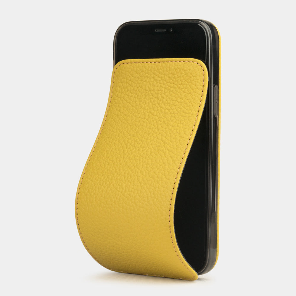 Handcrafted Leather Case iPhone 12 Pro Yellow | Marcel Robert - 0