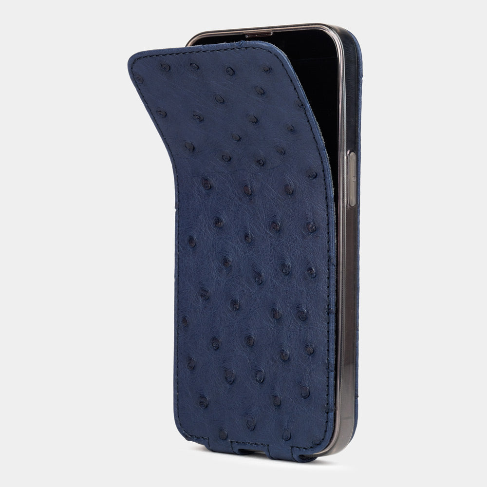 Premium Ostrich Case iPhone 13 mini Blue | Marcel Robert - 4