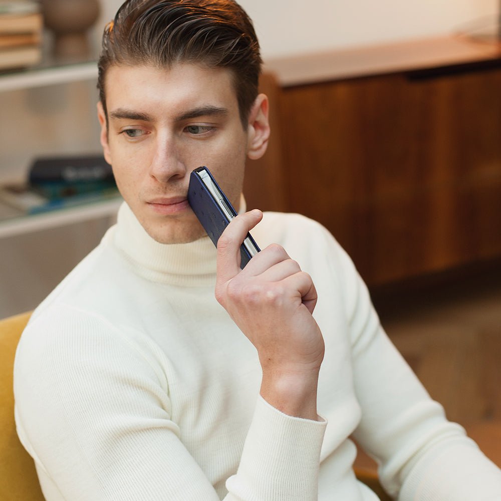 Premium Ostrich Case iPhone 13 mini Blue | Marcel Robert - 3