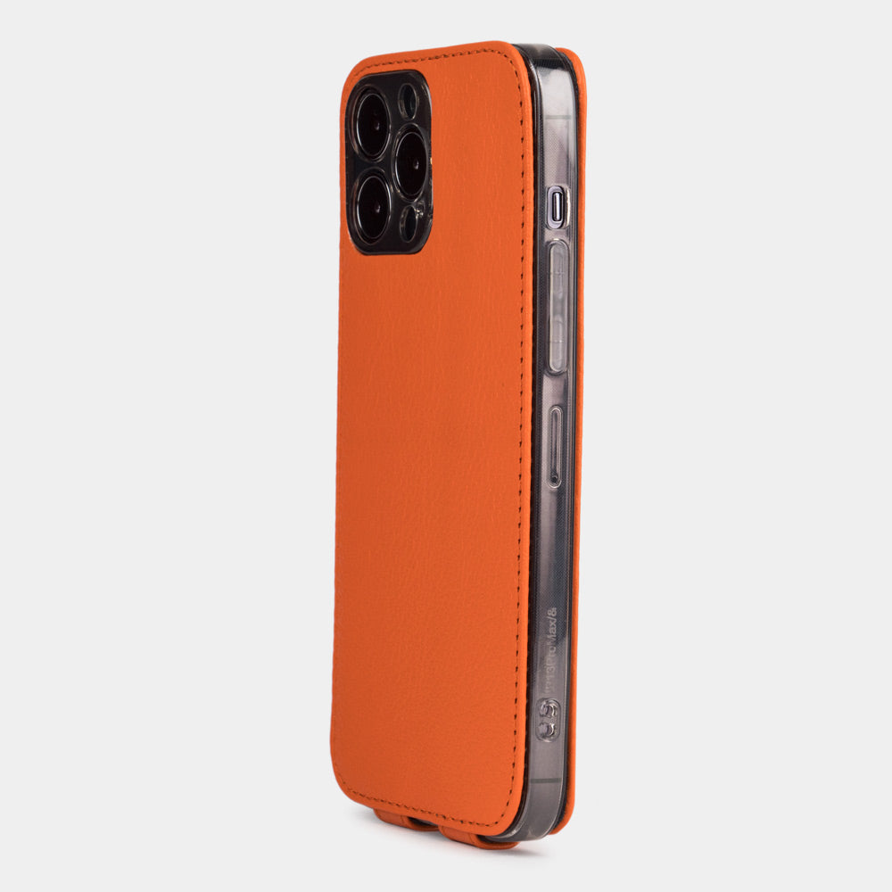 iPhone 14 pro max case leather orange