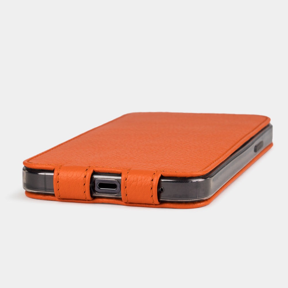 iPhone 14 pro max case leather orange
