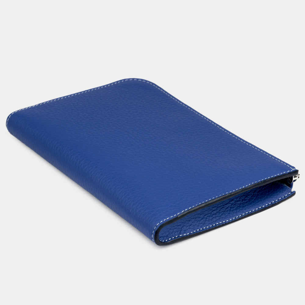 Womens Leather Zip Around Wallet with Card Holder – Royal Blue
