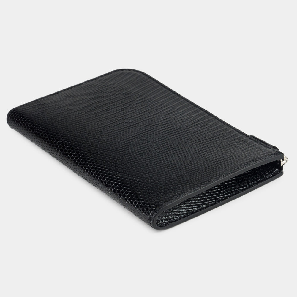 men’s lizard black zip wallet with card holder