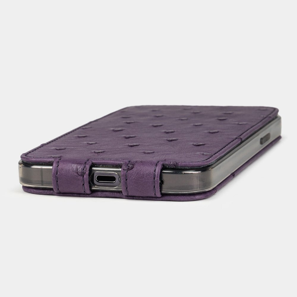 Ostrich Flip Case iPhone 15 Pro Violet | Marcel Robert - 7
