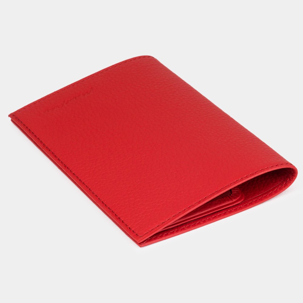 Leather Passport Cover Milano in Red Color | Marcel Robert - 1