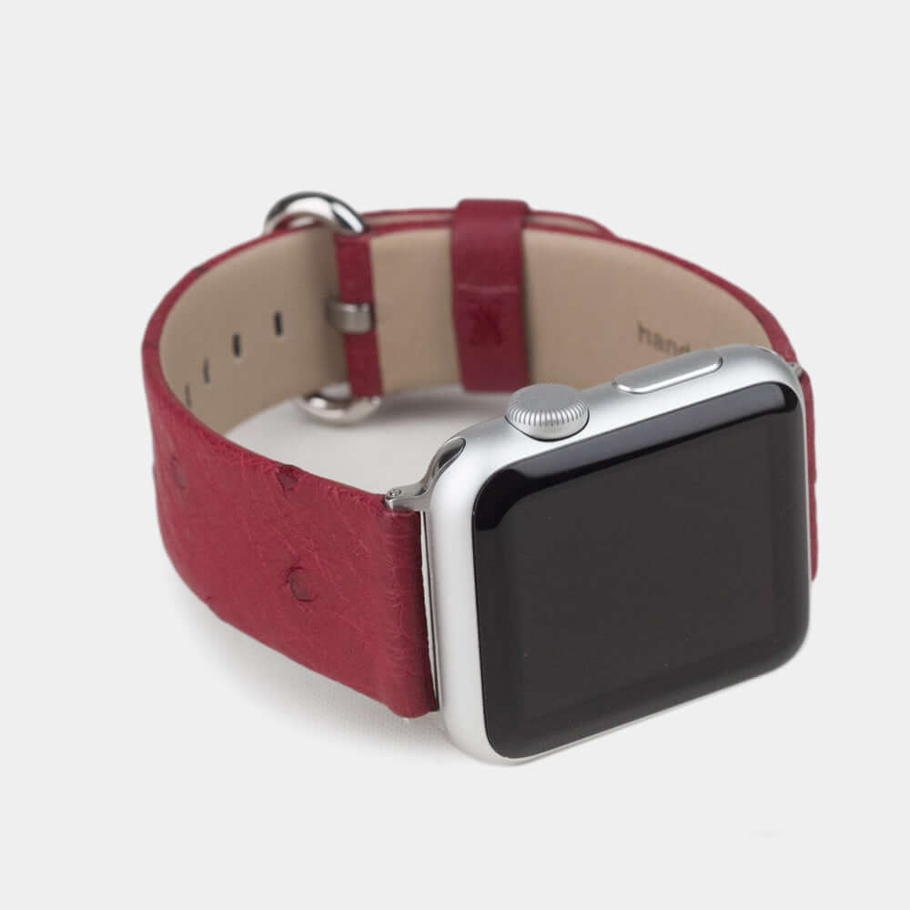 Ostrich Strap Apple Watch 45/46mm Fuchsia | Marcel Robert - 5