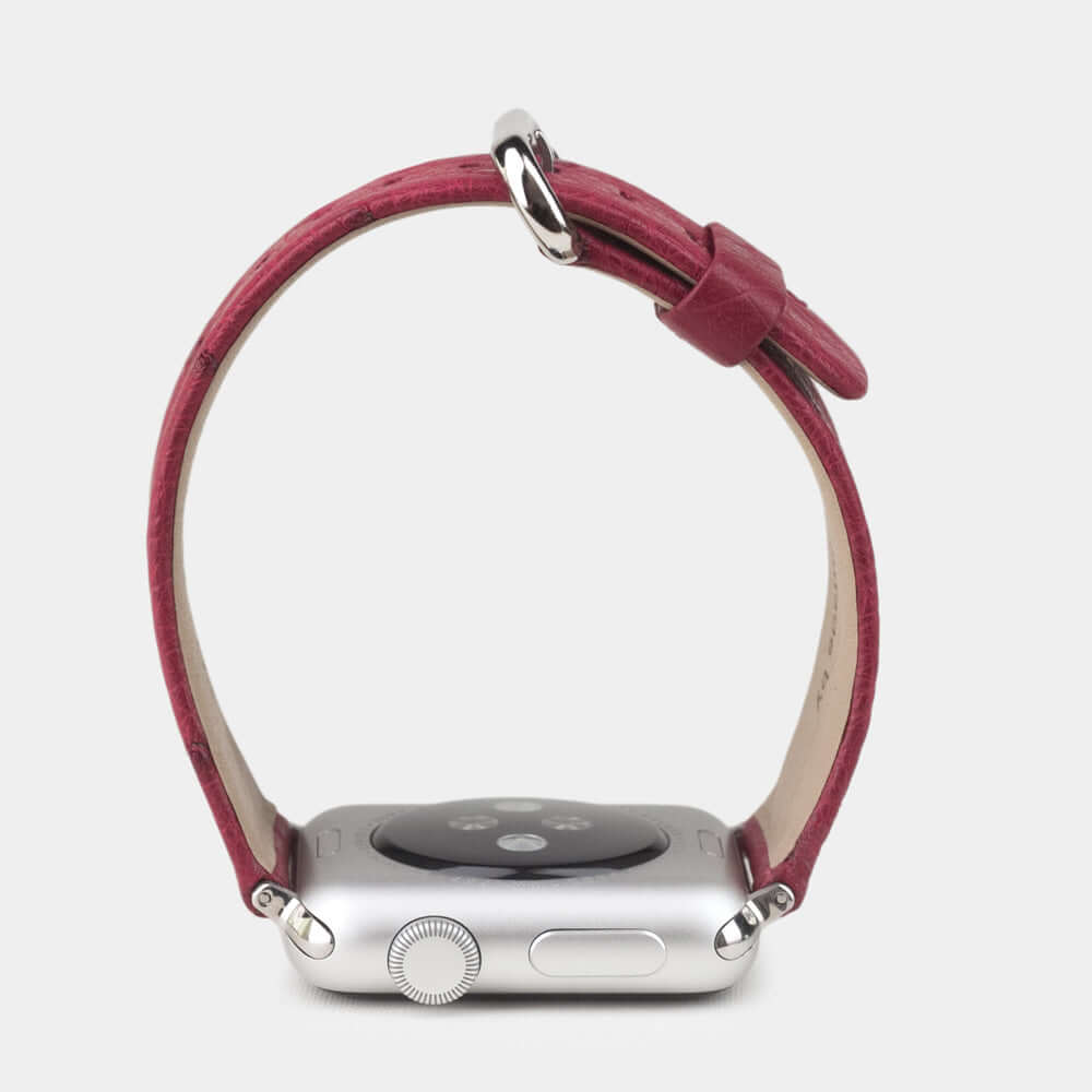 Ostrich Strap Apple Watch 45/46mm Fuchsia | Marcel Robert - 4