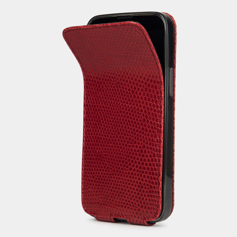 Genuine Lizard Leather  Case iPhone 13 mini Red | Marcel Robert - 2