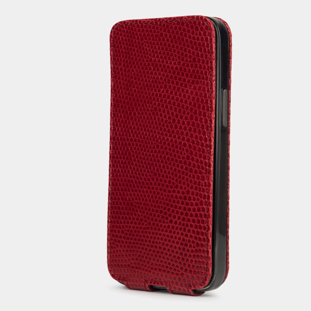 Genuine Lizard Leather  Case iPhone 13 mini Red | Marcel Robert - 4