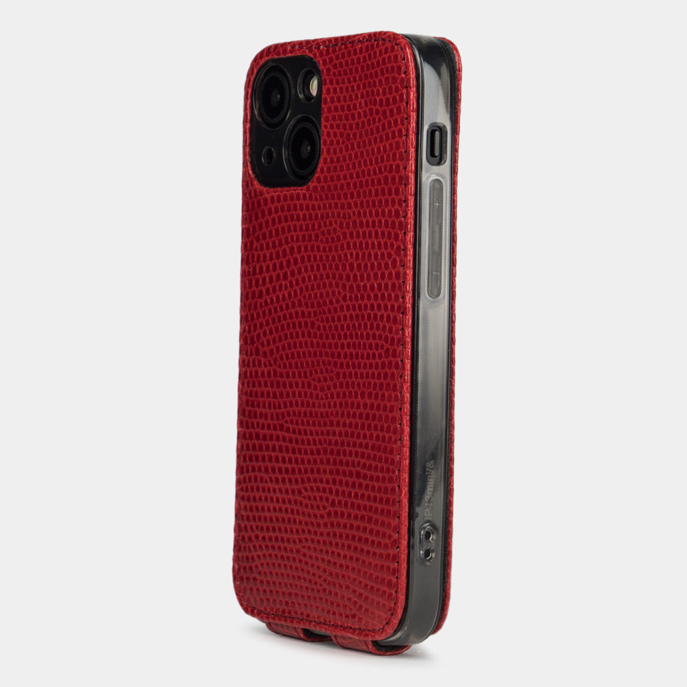 Genuine Lizard Leather  Case iPhone 13 mini Red | Marcel Robert - 5