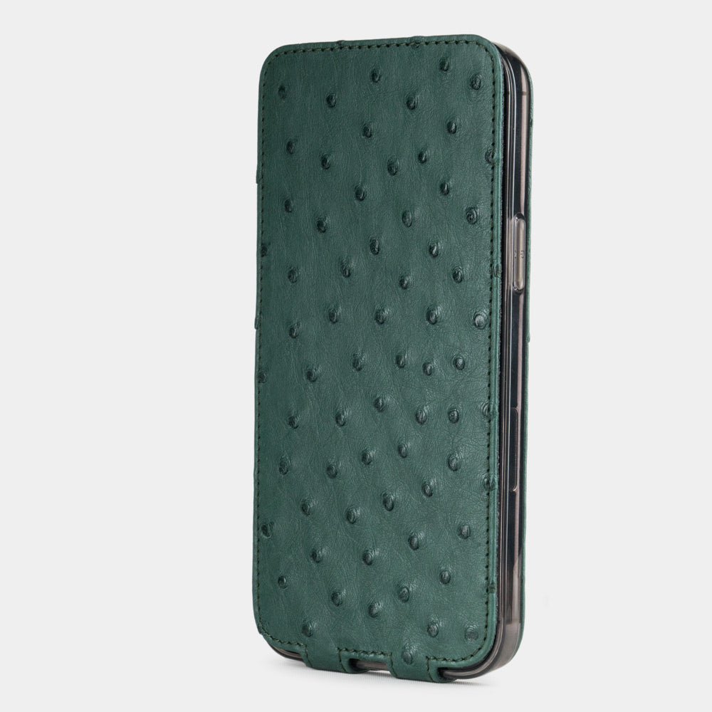 Ostrich Leather Case iPhone 12 Pro Green | Marcel Robert - 2