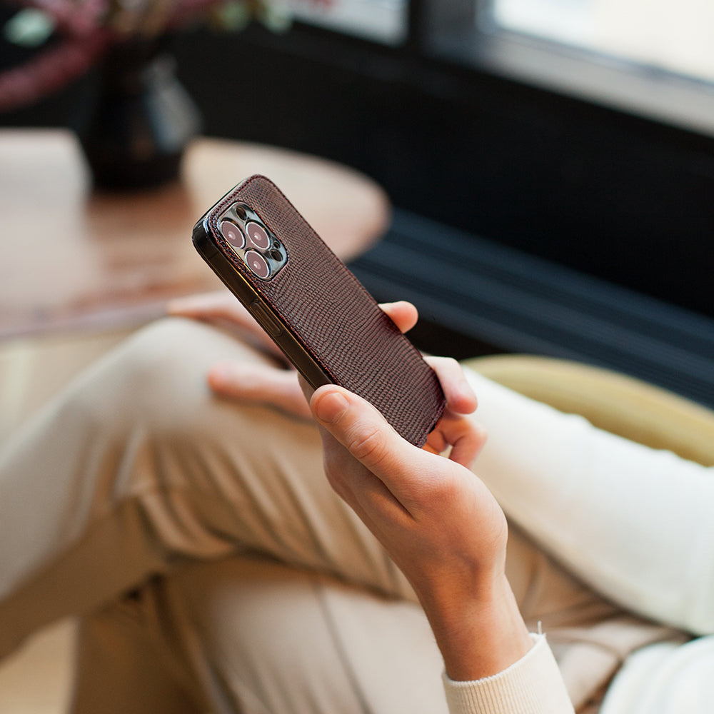 iPhone 14 pro max case lizard brown