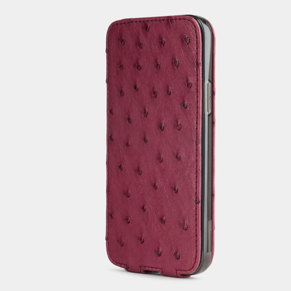 Ostrich Leather Case iPhone 12 Pro Max Rose | Marcel Robert - 2