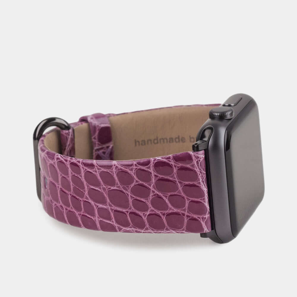 Alligator Shiny Strap Apple Watch 45/46mm Purple | Marcel Robert - 4
