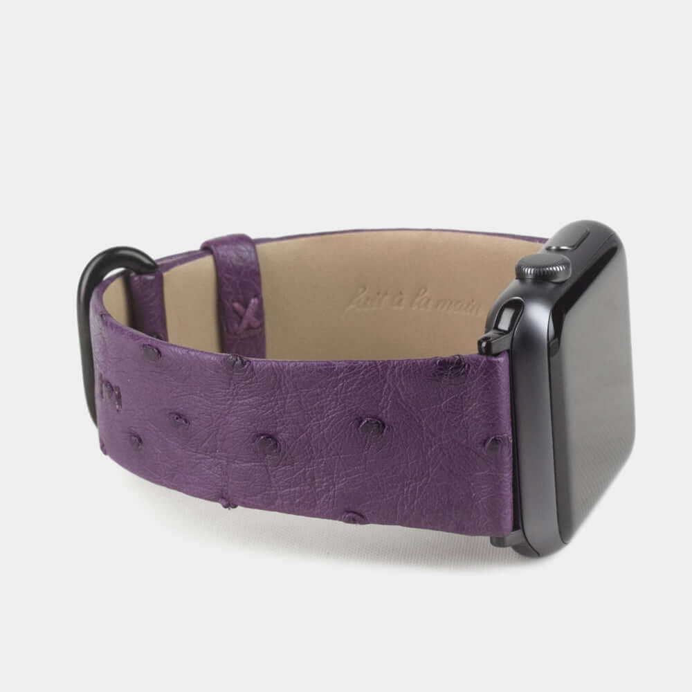 Ostrich Strap Apple Watch 45/46mm Purple | Marcel Robert - 6
