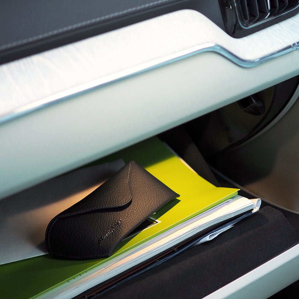 Soft Leather Sunglasses Case Riviera Black | Marcel Robert - 1