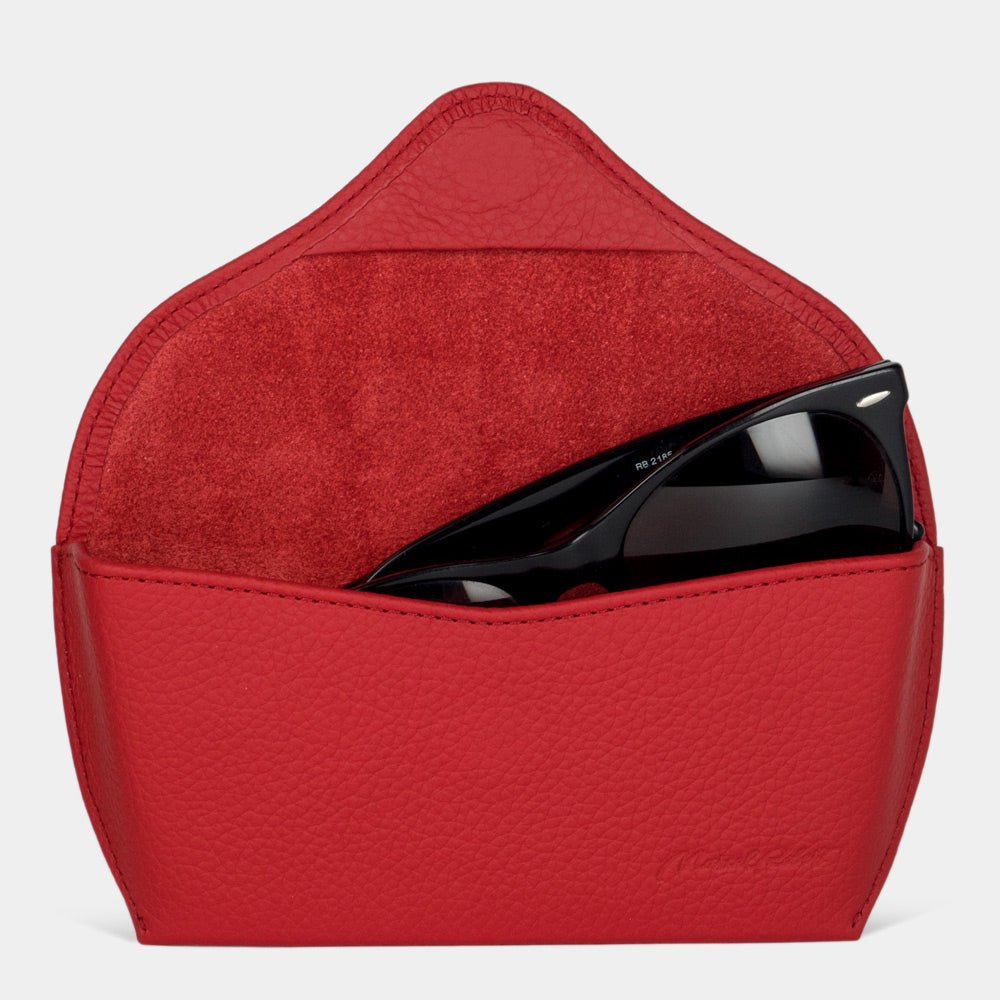 Leather Sunglasses Case "Riviera" in Red | Marcel Robert - 3