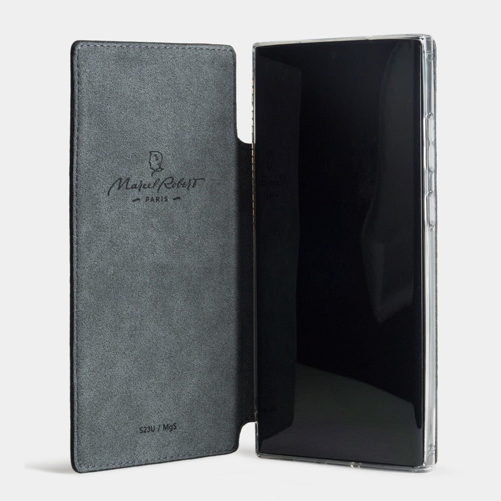 Samsung S23 Ultra case wallet leather black
