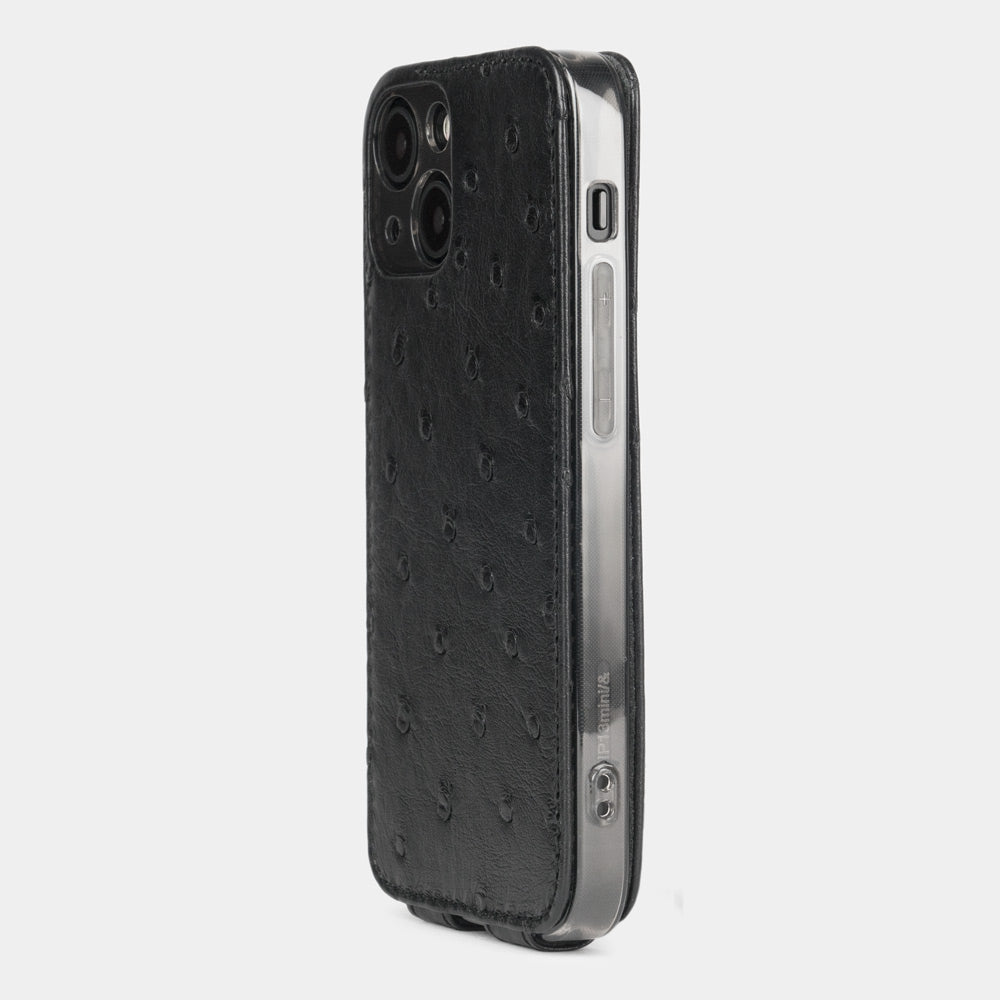 Ostrich Leather Case iPhone 13 Pro Black | Marcel Robert - 3