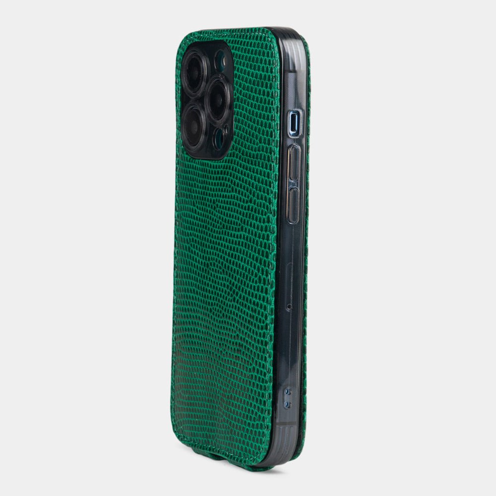 Handcrafted Lizard Case iPhone 14 Pro Green | Marcel Robert - 1