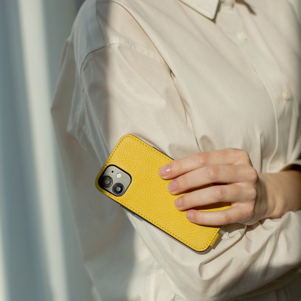Premium Leather Case iPhone 12 mini Yellow | Marcel Robert - 1